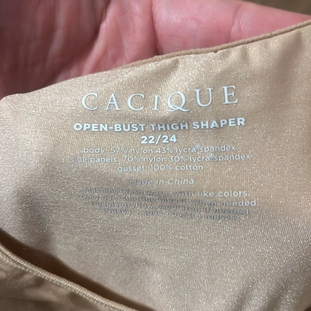 NWT 22/24 Shape by Cacique Level 3 Contouring Open-Bust Thigh Shaper Cafe Mocha